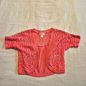 Cat & Jack girls size 6/6X knit bolero sweater, pink shade EUC
